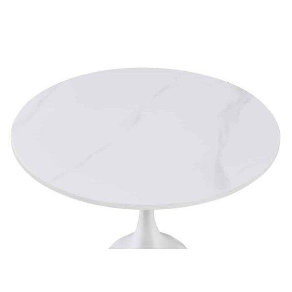 SNOW SIDE TABLE ΛΕΥΚΟ ΜΕ ΟΨΗ ΜΑΡΜΑΡΟΥ ΛΕΥΚΟ 50x50x61 04-1072 - Image 2