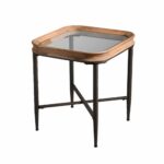 MARAIS SIDE TABLE ΦΥΣΙΚΟ ΜΑΥΡΟ 45x45x51.5 04-1156