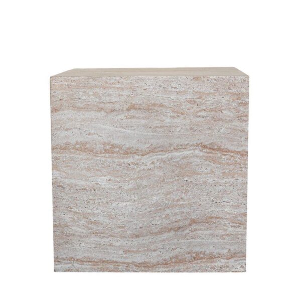 LITHOS SQUARE SIDE TABLE BEIGE 55.5x55.5x57 04-1222 - Image 2