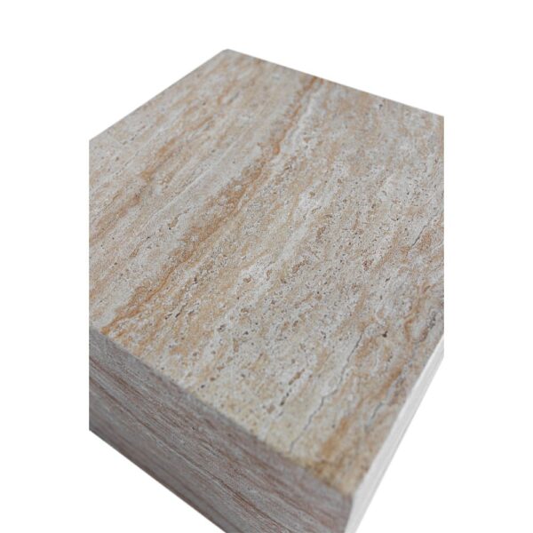 LITHOS SQUARE SIDE TABLE BEIGE 55.5x55.5x57 04-1222 - Image 3