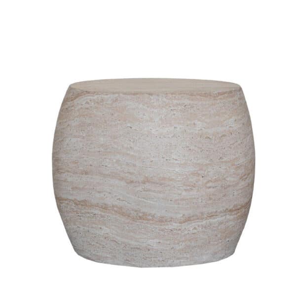 LITHOS OVAL SIDE TABLE BEIGE 62x43x52.5 04-1223 - Image 2