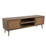 AMMOS TV STAND 2ΠΟΡΤΕΣ ΦΥΣΙΚΟ ΜΕ RATTAN 150x39x49 05-0471