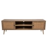 AMMOS TV STAND 2ΠΟΡΤΕΣ ΦΥΣΙΚΟ ΜΕ RATTAN 150x39x49 05-0471 - Image 2