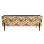 PARKE TV STAND ΜΑΥΡΟ ΦΥΣΙΚΟ ΜΕ PATTERN 160x43x60 05-0477