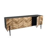 PARKE TV STAND ΜΑΥΡΟ ΦΥΣΙΚΟ ΜΕ PATTERN 160x43x60 05-0477 - Image 2