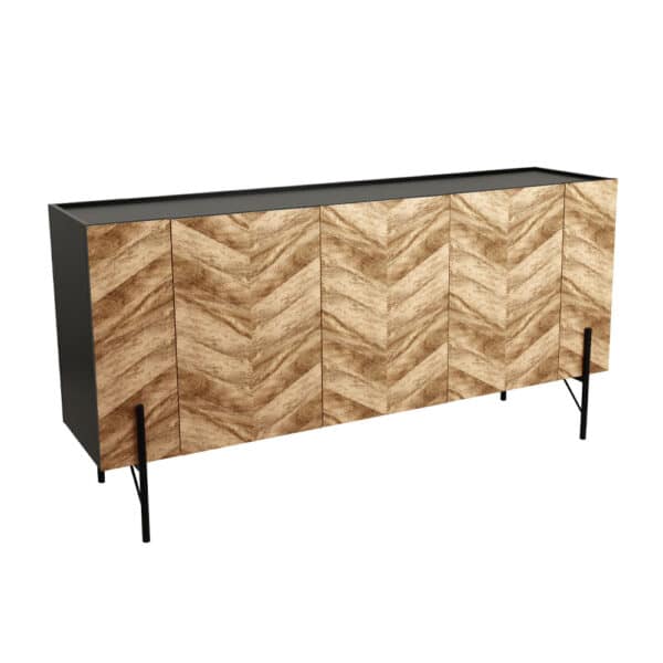 PARKE ΜΠΟΥΦΕΣ ΜΑΥΡΟ ΦΥΣΙΚΟ ΜΕ PATTERN 160x43x80 05-0479 - Image 1