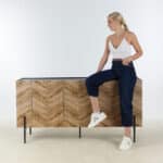 PARKE ΜΠΟΥΦΕΣ ΜΑΥΡΟ ΦΥΣΙΚΟ ΜΕ PATTERN 160x43x80 05-0479 - Image 3