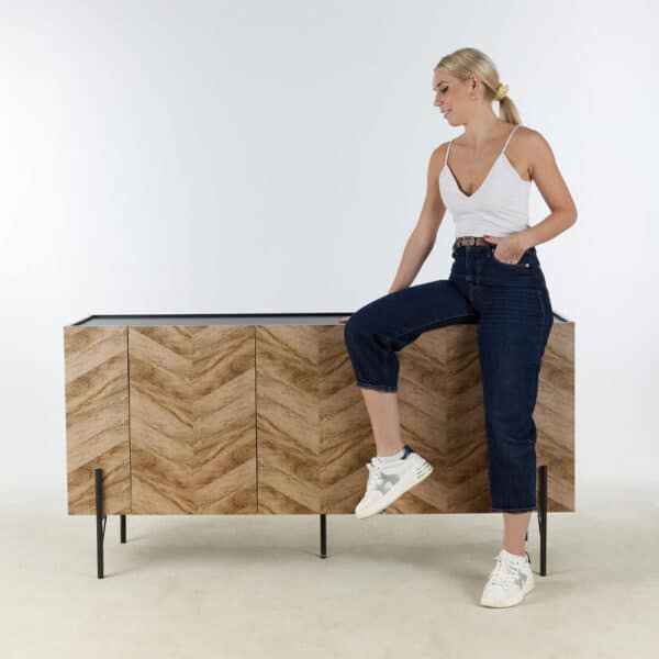 PARKE ΜΠΟΥΦΕΣ ΜΑΥΡΟ ΦΥΣΙΚΟ ΜΕ PATTERN 160x43x80 05-0479 - Image 3