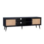 VIENNA TV STAND ΜΑΥΡΟ ΜΕ RATTAN 150x39x49 05-0565