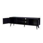 VIENNA TV STAND ΜΑΥΡΟ ΜΕ RATTAN 150x39x49 05-0565 - Image 4