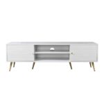 ZIZEL TV STAND 2ΠΟΡΤΕΣ ΛΕΥΚΟ ΜΕ PATTERN ΧΡΥΣΟ 160x39x49 05-0575