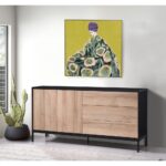 BLACKBIRD ΜΠΟΥΦΕΣ 2ΠΟΡΤΕΣ 3ΣΥΡΤΑΡΙΑ RIVIERA OAK ΜΑΥΡΟ 150x40x75.5 05-0669 - Image 2