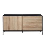 BLACKBIRD ΜΠΟΥΦΕΣ 2ΠΟΡΤΕΣ 3ΣΥΡΤΑΡΙΑ RIVIERA OAK ΜΑΥΡΟ 150x40x75.5 05-0669 - Image 3