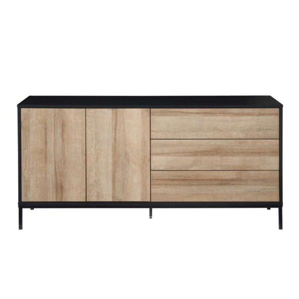 BLACKBIRD ΜΠΟΥΦΕΣ 2ΠΟΡΤΕΣ 3ΣΥΡΤΑΡΙΑ RIVIERA OAK ΜΑΥΡΟ 150x40x75.5 05-0669 - Image 3