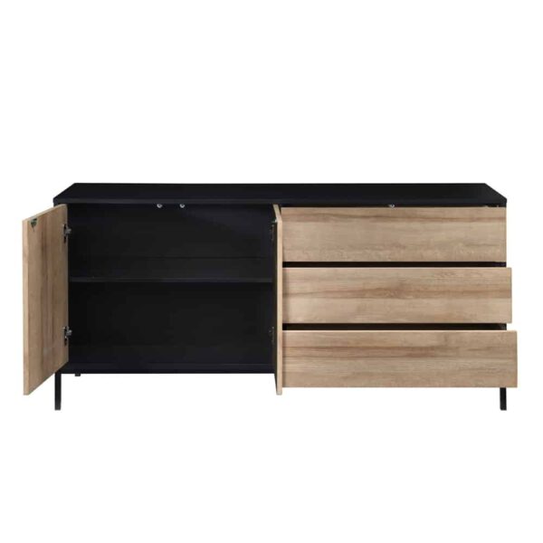 BLACKBIRD ΜΠΟΥΦΕΣ 2ΠΟΡΤΕΣ 3ΣΥΡΤΑΡΙΑ RIVIERA OAK ΜΑΥΡΟ 150x40x75.5 05-0669 - Image 4