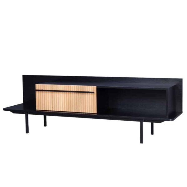 ORIGAMI TV STAND 1ΣΥΡΤΑΡΙ ΜΑΥΡΟ SONOMA 160x39.5x50 05-0720 - Image 3