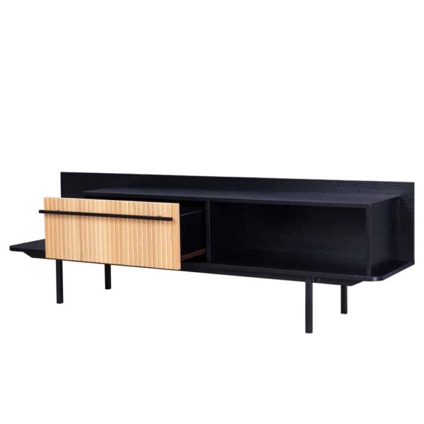 ORIGAMI TV STAND 1ΣΥΡΤΑΡΙ ΜΑΥΡΟ SONOMA 160x39.5x50 05-0720 - Image 4