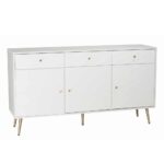 ZIZEL ΜΠΟΥΦΕΣ 3ΠΟΡΤΕΣ 3ΣΥΡΤΑΡΙΑ ΛΕΥΚΟ ΜΕ PATTERN ΧΡΥΣΟ 150x40x80 05-0758