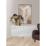 ZIZEL ΜΠΟΥΦΕΣ 3ΠΟΡΤΕΣ 3ΣΥΡΤΑΡΙΑ ΛΕΥΚΟ ΜΕ PATTERN ΧΡΥΣΟ 150x40x80 05-0758 - Image 2