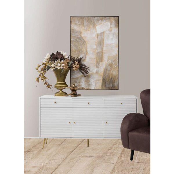 ZIZEL ΜΠΟΥΦΕΣ 3ΠΟΡΤΕΣ 3ΣΥΡΤΑΡΙΑ ΛΕΥΚΟ ΜΕ PATTERN ΧΡΥΣΟ 150x40x80 05-0758 - Image 2