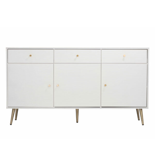 ZIZEL ΜΠΟΥΦΕΣ 3ΠΟΡΤΕΣ 3ΣΥΡΤΑΡΙΑ ΛΕΥΚΟ ΜΕ PATTERN ΧΡΥΣΟ 150x40x80 05-0758 - Image 3