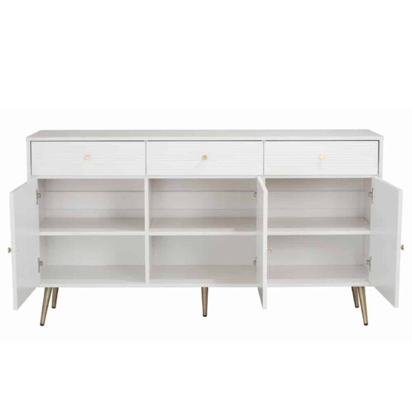 ZIZEL ΜΠΟΥΦΕΣ 3ΠΟΡΤΕΣ 3ΣΥΡΤΑΡΙΑ ΛΕΥΚΟ ΜΕ PATTERN ΧΡΥΣΟ 150x40x80 05-0758 - Image 4