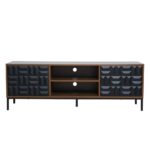 ZUMA TV STAND ΚΑΡΥΔΙ ΜΑΥΡΟ 160x40x54.5 05-0765 - Image 2