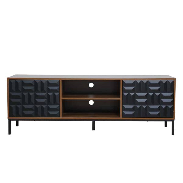 ZUMA TV STAND ΚΑΡΥΔΙ ΜΑΥΡΟ 160x40x54.5 05-0765 - Image 2