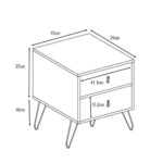 TREND MINT ΚΟΜΟΔΙΝΟ 2ΣΥΡΤΑΡΙΑ SONOMA ΠΡΑΣΙΝΟ ΜΕ PATTERN 45x29x52.5 09-1001 - Image 3