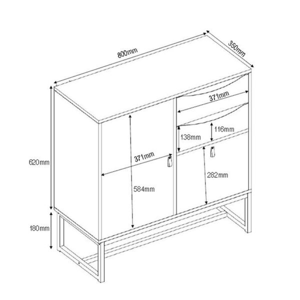EDGE ΚΟΜΟΤΑ ΜΑΥΡΟ SONOMA 80x35x80 09-1108 - Image 4