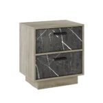 IMAGE ΚΟΜΟΔΙΝΟ 2ΣΥΡΤΑΡΙΑ SONOMA ΣΚΟΥΡΟ ΠΕΤΡΑ 50x36x55 09-1192