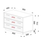 IMAGE ΣΥΡΤΑΡΙΕΡΑ 3ΣΥΡΤΑΡΙΑ SONOMA ΣΚΟΥΡΟ ΠΕΤΡΑ 90x45x78 09-1193 - Image 3