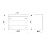 METROPOLIS ΣΥΡΤΑΡΙΕΡΑ 3ΣΥΡΤΑΡΙΑ SONOMA ΣΚΟΥΡΟ ΛΕΥΚΟ ΜΕ ΟΨΗ ΜΑΡΜΑΡΟΥ 105x45x78 09-1194 - Image 2