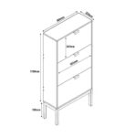 ROMBUS ΠΑΠΟΥΤΣΟΘΗΚΗ 3ΠΟΡΤΕΣ ΜΑΥΡΟ SONOMA ΛΕΥΚΟ ΜΕ PATTERN 60x23x120 10-0015 - Image 2