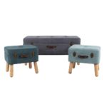 BABUS ΣΚΑΜΠΟ SET 3ΤΕΜ ΓΚΡΙ ΜΕΝΤΑ 100x40x47 16-0501