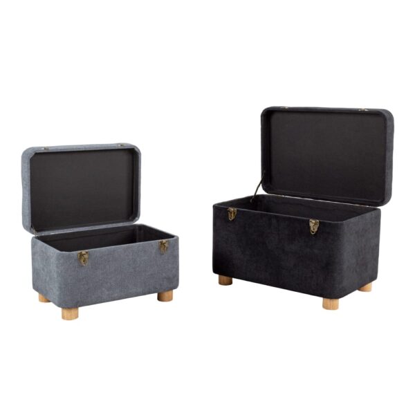 SANDIK ΣΚΑΜΠΟ SET 2ΤΕΜ ΑΝΘΡΑΚΙ ΓΚΡΙ 60x40x43 16-0503 - Image 3