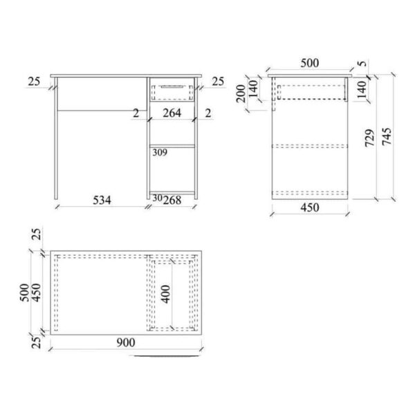 ADORNO ΓΡΑΦΕΙΟ SONOMA 90x50x74.5 24-0386 - Image 3