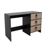 BLACKLY SLOT ΓΡΑΦΕΙΟ 3ΣΥΡΤΑΡΙΑ ΜΑΥΡΟ OAK SONOMA DECAPE 120x48x76.5 24-0556