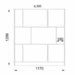 MAZE 117 ΒΙΒΛΙΟΘΗΚΗ ΧΑΜΗΛΗ SONOMA ΓΚΡΙ ΣΚΟΥΡΟ 117x30x130 24-0586 - Image 2