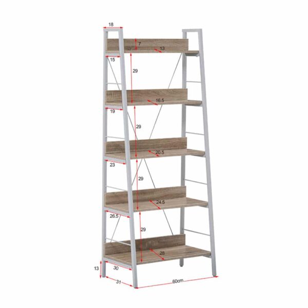 ONE STEP UP ΒΙΒΛΙΟΘΗΚΗ 5ΡΑΦΙΑ SONOMA ΛΕΥΚΟ 60x35x149 28-0222 - Image 5