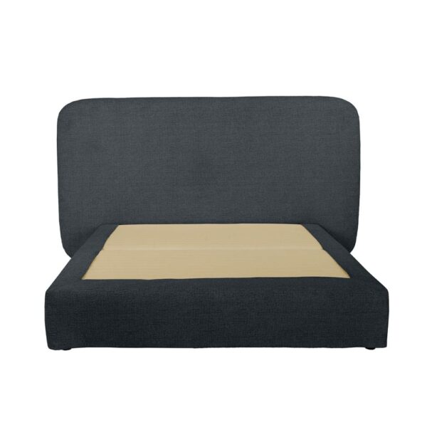 OVAL ΚΡΕΒΑΤΙ ΧΩΡΙΣ ΑΠΟΘΗΚ. ΧΩΡΟ (ΓΙΑ ΣΤΡΩΜΑ 160x200cm) ΑΝΘΡΑΚΙ 221x209x122 40-0017 - Image 2