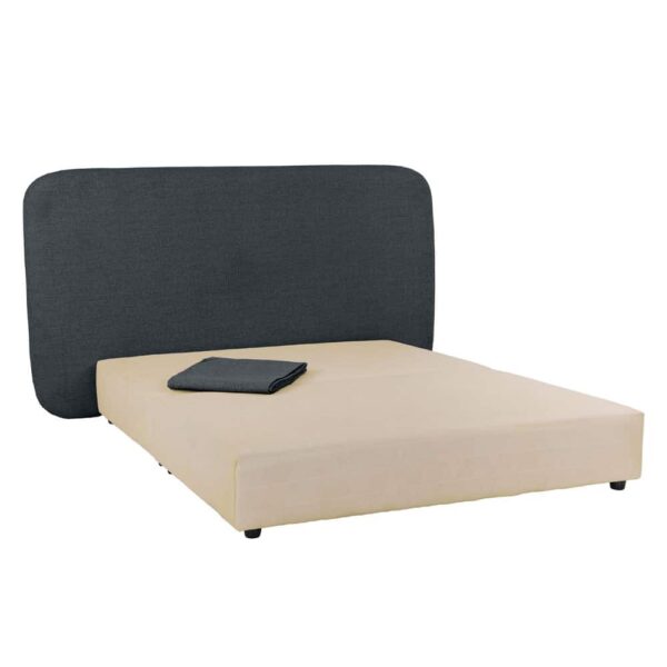 OVAL ΚΡΕΒΑΤΙ ΧΩΡΙΣ ΑΠΟΘΗΚ. ΧΩΡΟ (ΓΙΑ ΣΤΡΩΜΑ 160x200cm) ΑΝΘΡΑΚΙ 221x209x122 40-0017 - Image 3