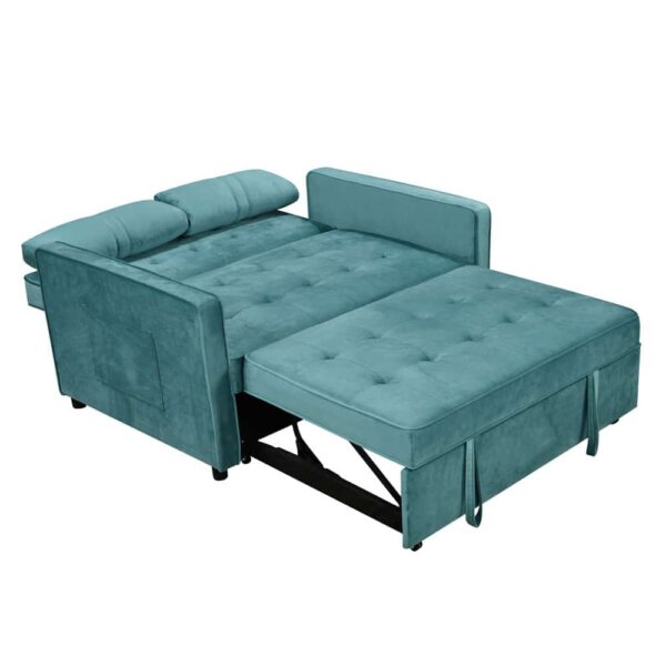 SOLUTION ΚΑΝΑΠΕΣ ΚΡΕΒΑΤΙ 2ΘΕΣΙΟΣ PETROL 133x94x87 70-0345 - Image 2