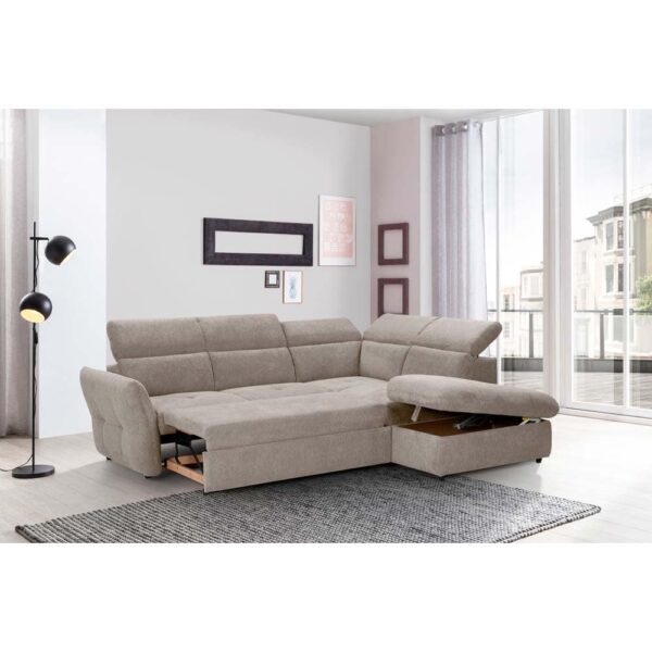 MONSERAT ΚΑΝΑΠΕΣ ΚΡΕΒΑΤΙ ΓΩΝΙΑ ΔΕΞΙΑ TAUPE 254x224x90 70-0394 - Image 2