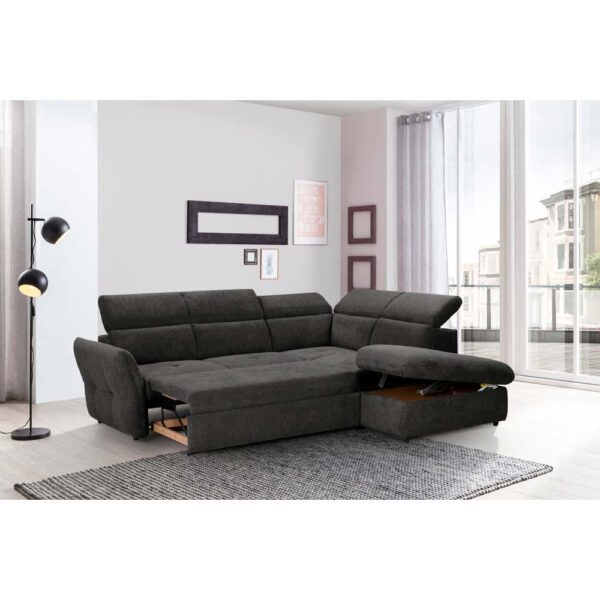 MONSERAT ΚΑΝΑΠΕΣ ΚΡΕΒΑΤΙ ΓΩΝΙΑ ΔΕΞΙΑ ΑΝΘΡΑΚΙ 254x224x90 70-0396 - Image 2