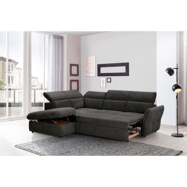 MONSERAT ΚΑΝΑΠΕΣ ΚΡΕΒΑΤΙ ΓΩΝΙΑ ΑΡΙΣΤΕΡΗ ΑΝΘΡΑΚΙ 254x224x90 70-0397 - Image 2