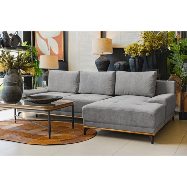 NATURA ΚΑΝΑΠΕΣ ΚΡΕΒΑΤΙ ΓΩΝΙΑ ΔΕΞΙΑ TAUPE 283x164x90 70-0398 - Image 3