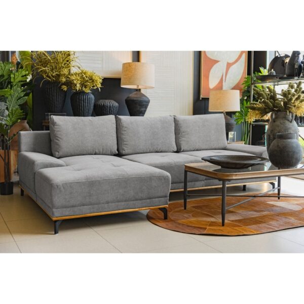 NATURA ΚΑΝΑΠΕΣ ΚΡΕΒΑΤΙ ΓΩΝΙΑ ΑΡΙΣΤΕΡΗ TAUPE 283x164x90 70-0399 - Image 3