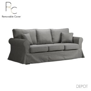 ASHLEY ΚΑΝΑΠΕΣ 3ΘΕΣΙΟΣ ΜΕ ΑΠΟΣΥΡΟΜΕΝΟ ΓΚΡΙ TWIST 19 215x85x95 71-0048