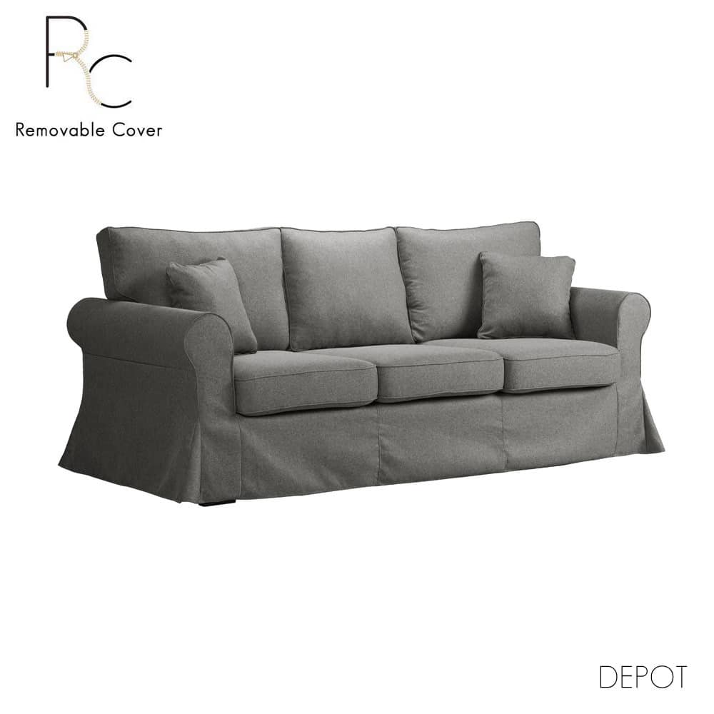 71-0048-sC0dc-first-_1 ASHLEY ΚΑΝΑΠΕΣ 3ΘΕΣΙΟΣ ΜΕ ΑΠΟΣΥΡΟΜΕΝΟ ΓΚΡΙ TWIST 19 215x85x95 71-0048 - Image 1